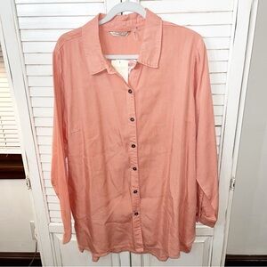 NWT Soft Surroundings Trieste Shirt Tunic Tawny Orange XL